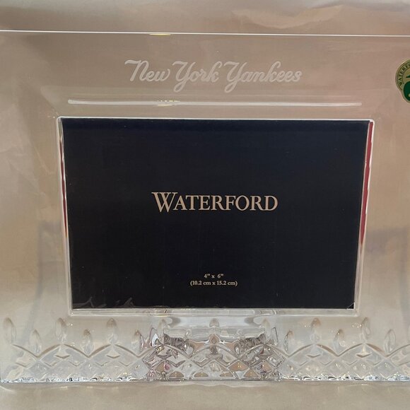 New York Yankees Waterford Lismore Lead Crystal Picture Frame 4X6 New In Box